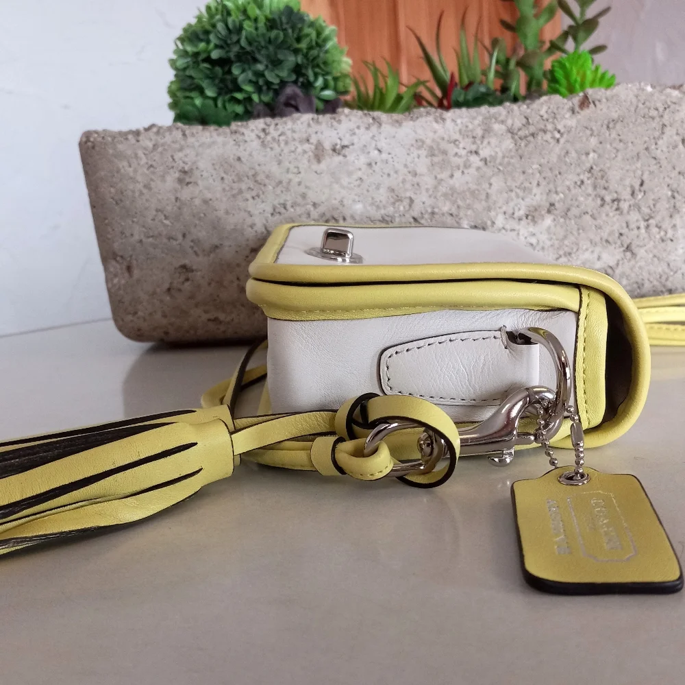 Coach Legacy Archival Two Tone Leather Penny, Shoulder Bag (Citrine/ Parchment)